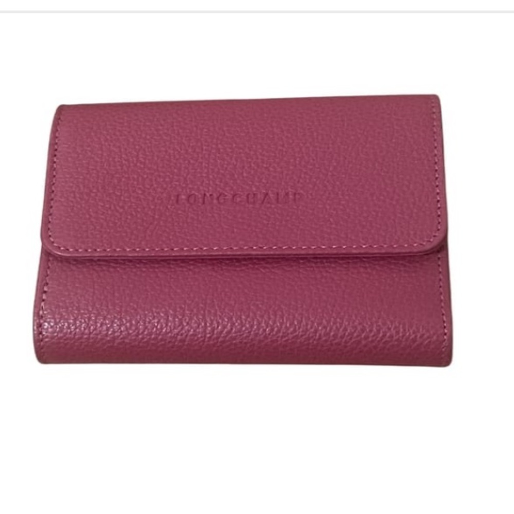 Longchamp bifold wallet pink leather EUC